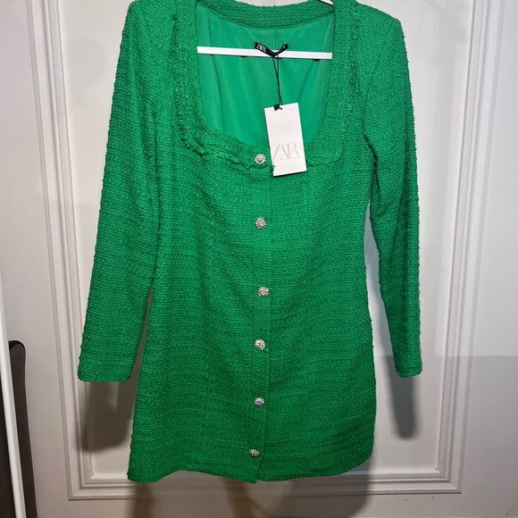 JEWEL GREEN DRESS // ZARA // size medium 💚 - Picture 3 of 11